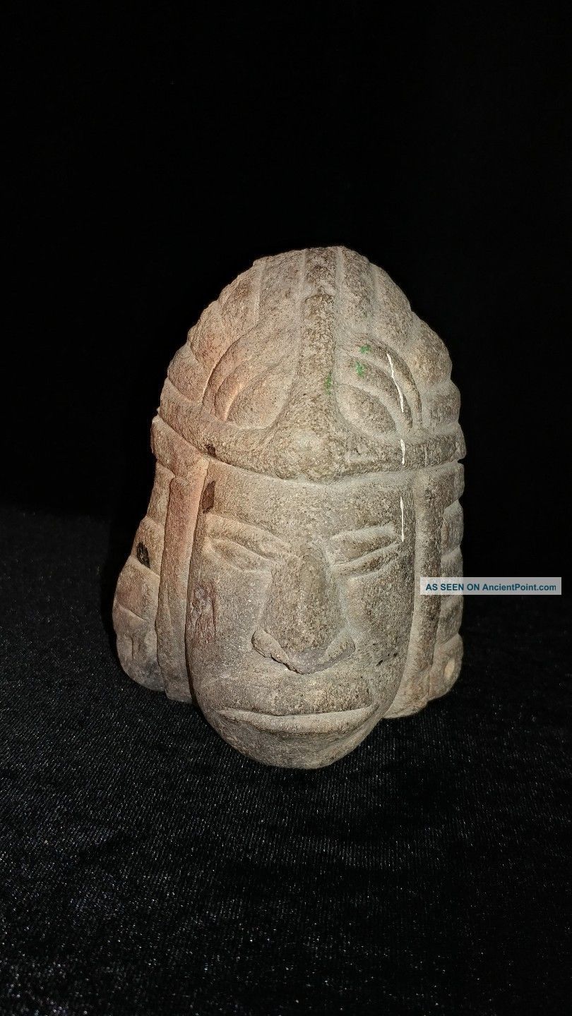 Ancient Pre Columbian Carved Stone Head? Found In 1981 The Americas photo