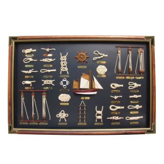 Large Sailor Rope Knot&ladder Board 3d Display Box Nautical Ship Home Wall Decor photo