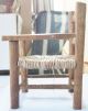 Antique Primitive Folk Art Doll Chair Handcrafted Oak Wood Rush Seat Child ' S Toy Primitives photo 2