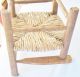 Antique Primitive Folk Art Doll Chair Handcrafted Oak Wood Rush Seat Child ' S Toy Primitives photo 7