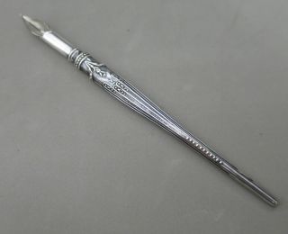 Fine Sterling Solid Silver Dip Nib Pen Hallmarked photo