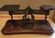 Antique British Brass & Wood Postal / Letter Scale W/ 10 Weights Scales photo 1