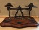 Antique British Brass & Wood Postal / Letter Scale W/ 10 Weights Scales photo 4