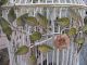 Omg Old Vintage Italian Tole Birdcage On Stand Wild Roses Magnolias Flowers 5 ' Other Antique Decorative Arts photo 1