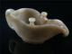 Antique Old Chinese Nephrite Celadon Jade Statue Wine Cup Collectibls 18/19th C. Other Antique Chinese Statues photo 1