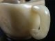 Antique Old Chinese Nephrite Celadon Jade Statue Wine Cup Collectibls 18/19th C. Other Antique Chinese Statues photo 4