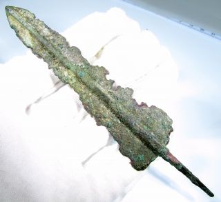Luristan - Bronze Arrowhead / Spearhead - Ancient Military Artifact Rare - B542 photo