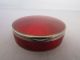 Antique Sterling Silver With Ruby Red Enamel Box Boxes photo 1