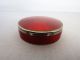 Antique Sterling Silver With Ruby Red Enamel Box Boxes photo 2