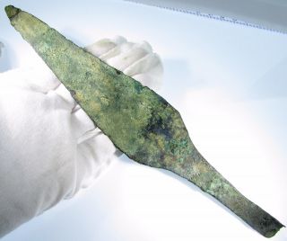 Luristan - Bronze Spearhead - Ancient Historic Military Artifact Very Rare - L36 photo