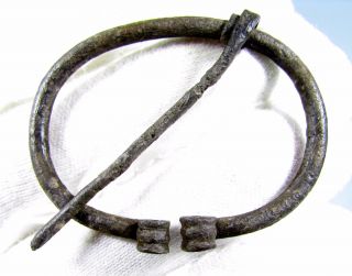 Viking Era Bronze Omega Brooch / Fibula - Ancient Historical Artifact - B534 photo