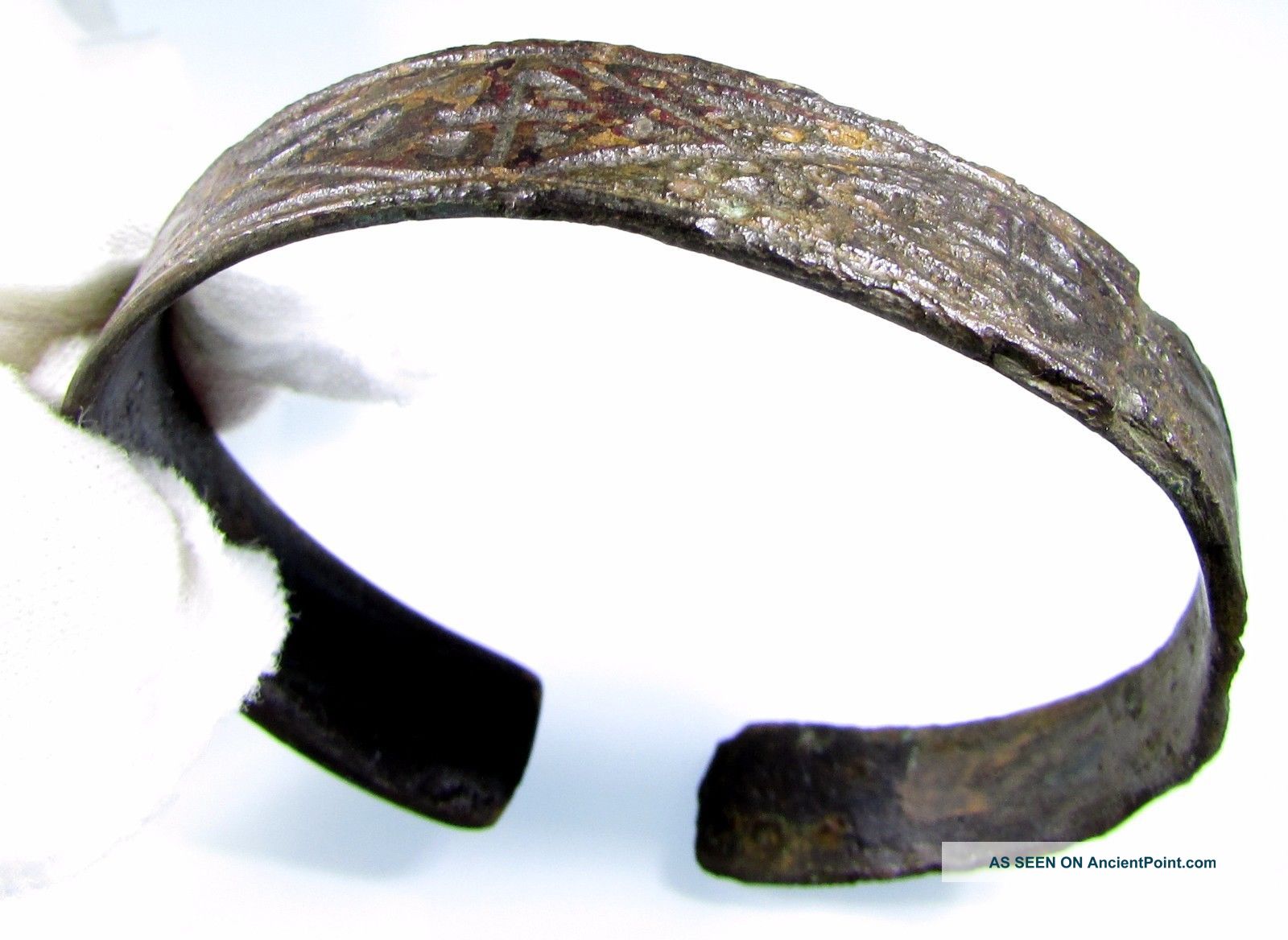 Viking Era Bronze Bracelet W/ Cross Motif - Ancient Wearable Artifact - B536 Roman photo