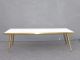 Vintage Mid Century Modern White Tile Mosaic Style Top Brass Legs Coffee Table Post-1950 photo 1