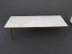 Vintage Mid Century Modern White Tile Mosaic Style Top Brass Legs Coffee Table Post-1950 photo 2