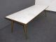 Vintage Mid Century Modern White Tile Mosaic Style Top Brass Legs Coffee Table Post-1950 photo 4