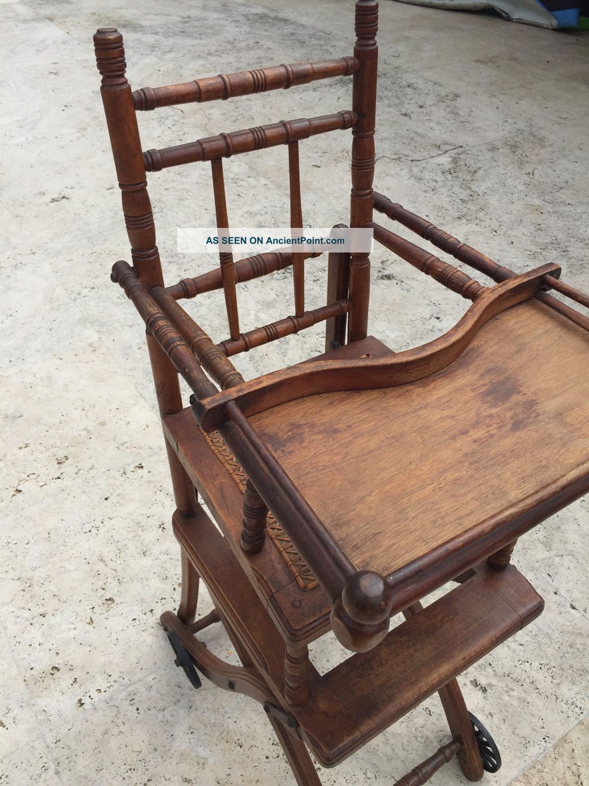 Antique Vintage Victorian Baby Convertible High Chair Stroller