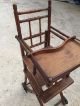 Antique Vintage Victorian Baby Convertible High Chair Stroller Combo Cane 1885 1800-1899 photo 5