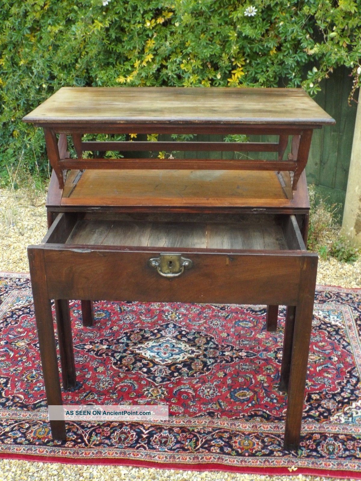Offer Rare George 3rd Antique Architect ' S Table Desk Metamorphic Mahogany Wood Pre-1800 photo
