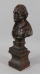 Antique 19thc Carved Walnut Wood,  Shakespeare Bust, Carved Figures photo 6