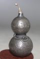 Ancient Chinese Sterling Silver Carved Lotus Flower And Fish Gourd Statue Other Antique Chinese Statues photo 2