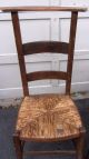 Pair Rare Early 1800s Prie Dieu Country French Rush Seats Prayer Chairs 1800-1899 photo 1