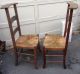 Pair Rare Early 1800s Prie Dieu Country French Rush Seats Prayer Chairs 1800-1899 photo 5