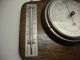 Early 20th Century Oak Mounted Barometer,  Thermometer & Storm Glass. Other Antique Science Equip photo 2