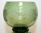Large Estate Antique Forest Green Art Glass Roemer Wine Glass W/ Engraving Exc Stemware photo 3