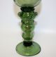 Large Estate Antique Forest Green Art Glass Roemer Wine Glass W/ Engraving Exc Stemware photo 5