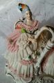 Vintage Dresden Lace Figurine Lady And Child Harp Player Figurines photo 1