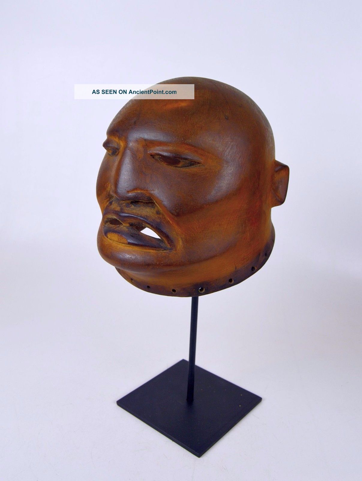 A Makonde Lipico Initiation Mask On Display Stand,  African Mask,  African Art Masks photo