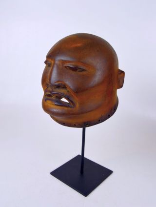 A Makonde Lipico Initiation Mask On Display Stand,  African Mask,  African Art photo