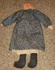Primitive Country Simple Prairie Doll With Blue Calico Dress Handmade Primitives photo 1