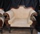 Pair Antique Thomas Hope Settee Seats Mahogany Parcel Gilt Chairs Couch 1900-1950 photo 6