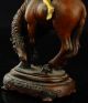 Chinese Fengshui Pure Bronze 24k Gold Gild Monkey Ride Horse Success Statue Horses photo 2