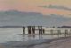 Antique Circa 1920s,  Richard Andrews O/c Beach Scene Sunrise Oil Painting,  Nr Other Antique Decorative Arts photo 3
