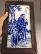 Ancient Redwood Frameset Blue And White Porcelain Murals Old Man & Children Paintings & Scrolls photo 4