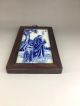 Ancient Redwood Frameset Blue And White Porcelain Murals Old Man & Children Paintings & Scrolls photo 5