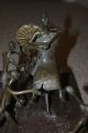Antique Ashanti African Tribal Scene - Bronze Figures On Wood Base Other African Antiques photo 9