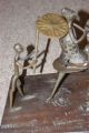 Antique Ashanti African Tribal Scene - Bronze Figures On Wood Base Other African Antiques photo 1