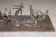 Antique Ashanti African Tribal Scene - Bronze Figures On Wood Base Other African Antiques photo 3