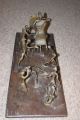 Antique Ashanti African Tribal Scene - Bronze Figures On Wood Base Other African Antiques photo 6