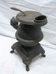 Antique Spark Salesman Sample Cast Iron Pot Belly Wood Cook Stove Toy Mount Joy Stoves photo 9
