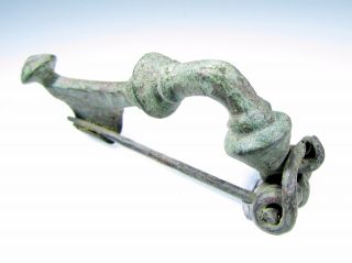 Roman Trumpet Type Brooch/fibula - Ancient Historical Artifact Decorated - B704 photo