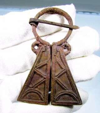 Viking Bronze Penannular Omega Brooch - Lovely Ancient Historic Artifact - B699 photo
