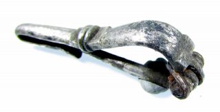 Roman Bronze Bow Type Silver Brooch/fibula - Very Rare Ancient Artifact - B708 photo