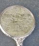 Antique Arabesque Solid Hand Mirror With No Faults Birmingham 1919 Maker B & Co Mirrors photo 1