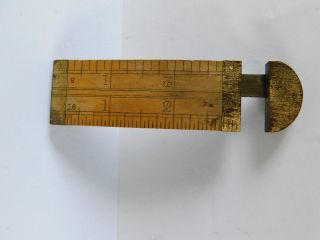 Antique Extending Rule No4462 By Stanley? Brass & Wood With Pull Out Section photo