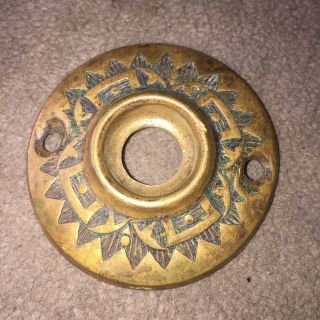 Antique Fancy Victorian Sargent Stamped Brass Doorknob Rosette 2 photo