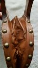 Vintage Fireplace Bellows W/ 4 Pinecones Hearth Walnut Wood Leather Copper Great Hearth Ware photo 4